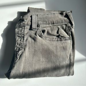 Men True Religion Rocco Relaxed Skinny Gray Distressed Denim Size 33